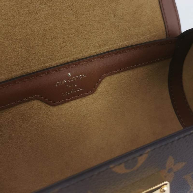 Louis Vuitton(LV)Papillon Trunk牛皮老花S-lock鎖扣圓筒包單肩包芯片款-6