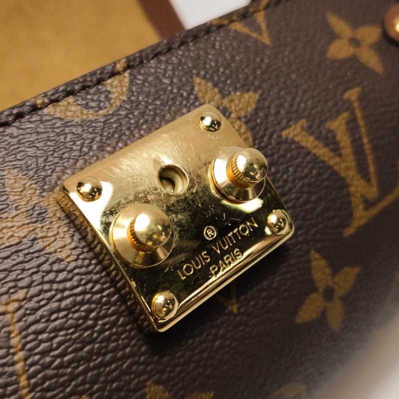 Louis Vuitton(LV)Papillon Trunk牛皮老花S-lock鎖扣圓筒包單肩包芯片款-9