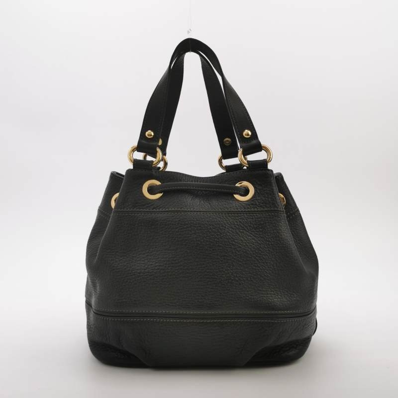 Burberry Blue Label牛皮純色字母Logo中古斜挎包-4