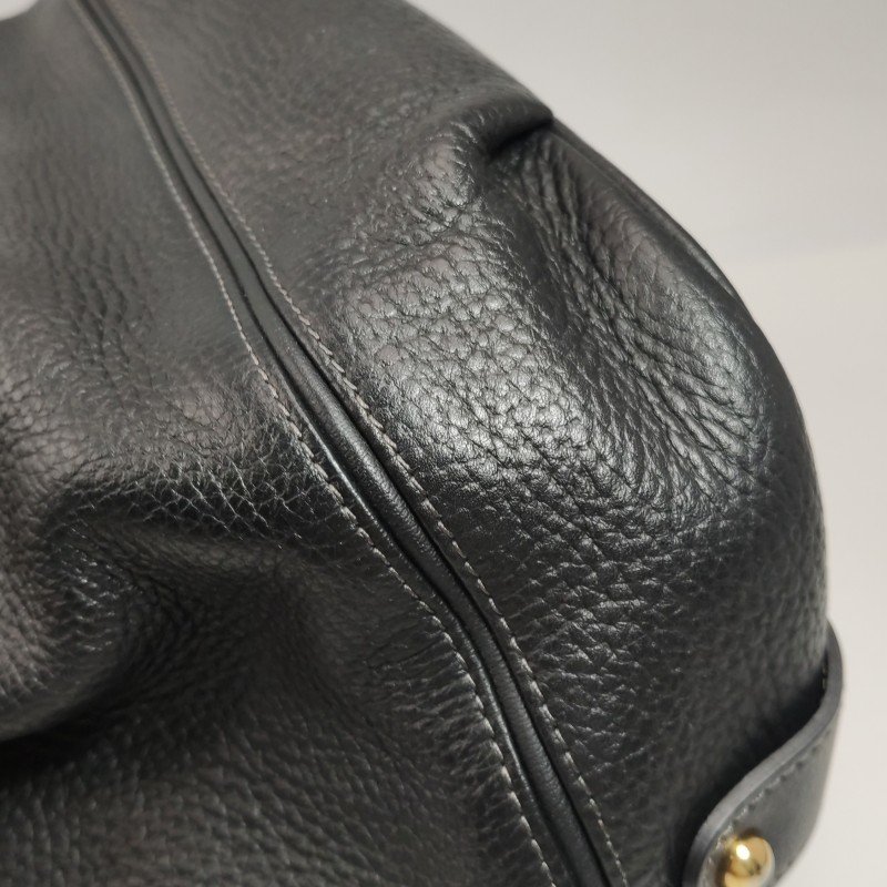 Burberry Blue Label牛皮純色字母Logo中古斜挎包-14