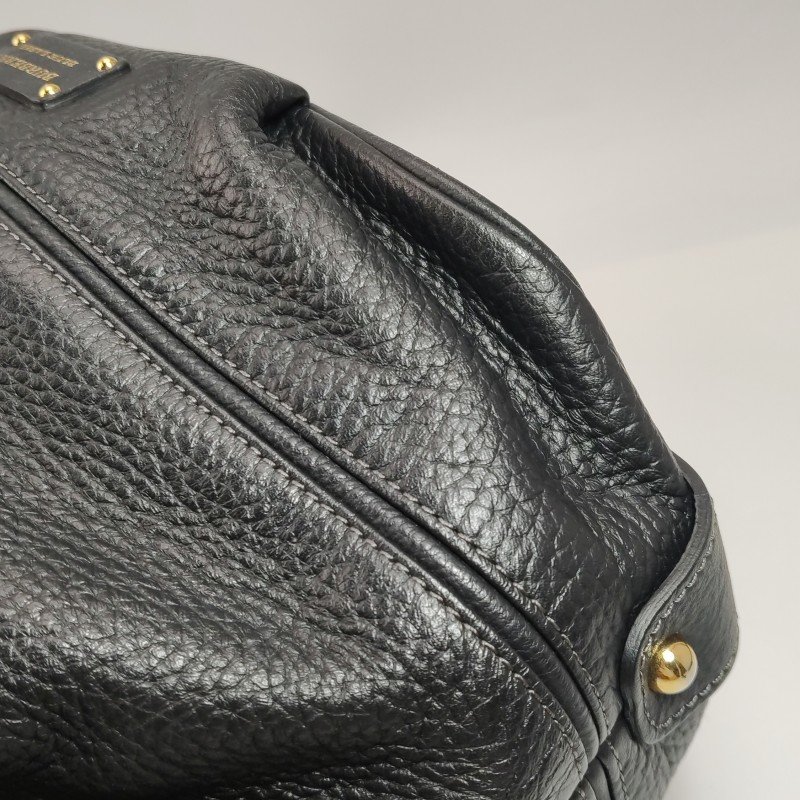 Burberry Blue Label牛皮純色字母Logo中古斜挎包-15