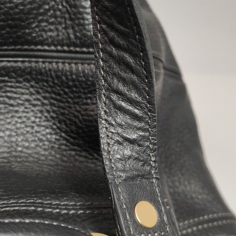 Burberry Blue Label牛皮純色字母Logo中古斜挎包-16