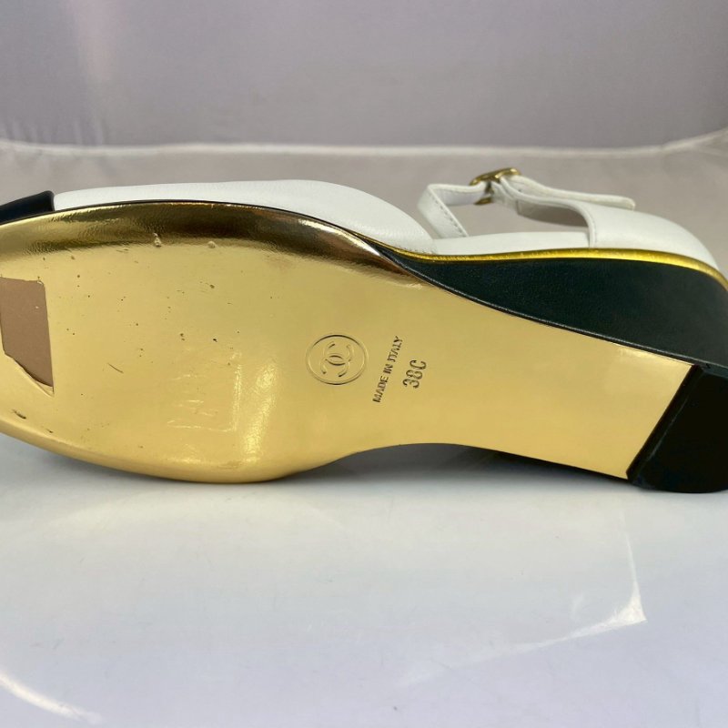 ＊奢華大道國際精品＊【CH0356】CHANEL 黑/白色小羊皮瑪莉珍鞋 38C-5