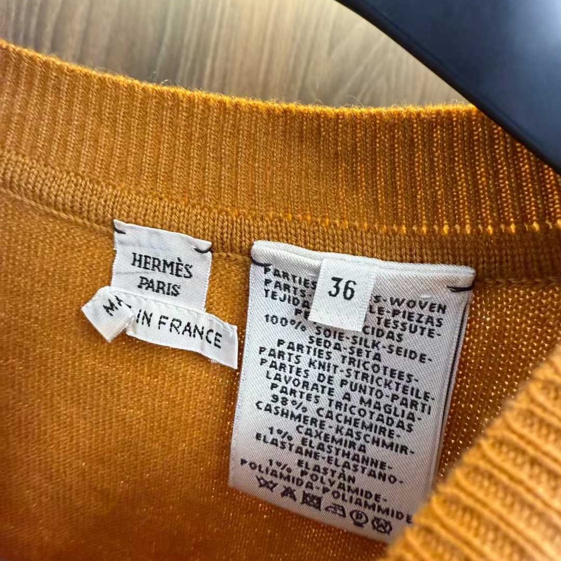 hermes山羊絨桑蠶絲毛衣 36碼偏大 胸圍96左右 98新-1