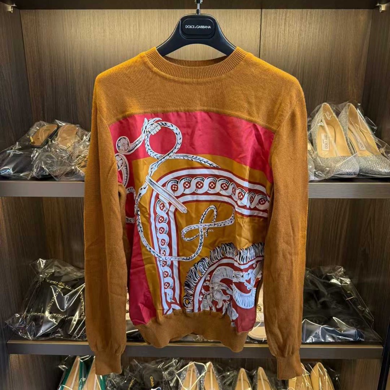 hermes山羊絨桑蠶絲毛衣 36碼偏大 胸圍96左右 98新-2