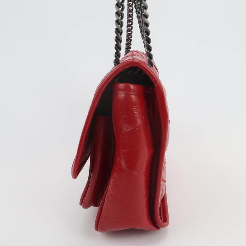 Saint Laurent Niki小號油蠟皮純色V紋絎縫YSL標誌單肩包-2