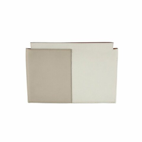 Hermes手拿包Evercolor牛皮銀扣01純白色8L冰川白C刻