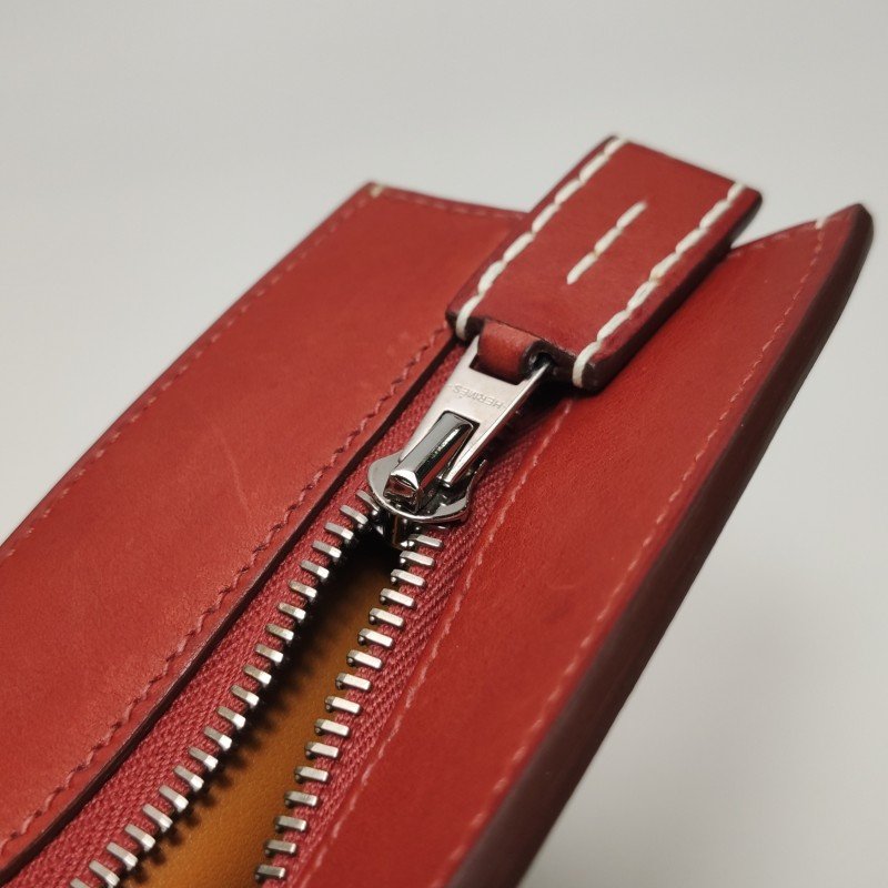 Hermes手拿包Evercolor牛皮銀扣01純白色8L冰川白C刻-7