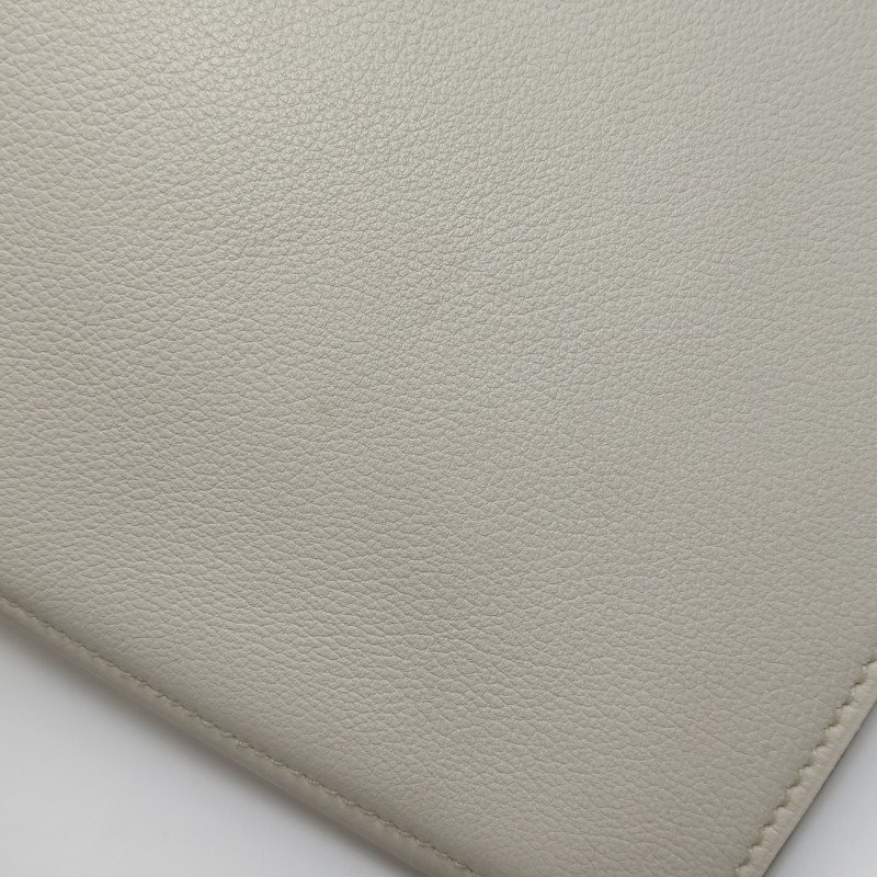 Hermes手拿包Evercolor牛皮銀扣01純白色8L冰川白C刻-9