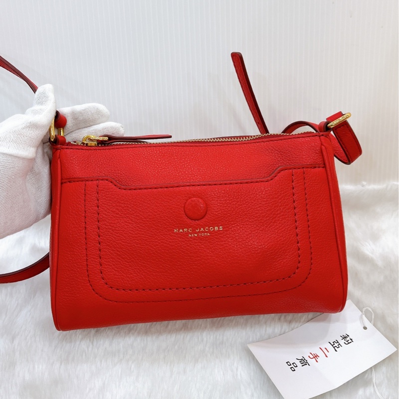 莉亞精品♡MJ 紅斜背包 二手-2