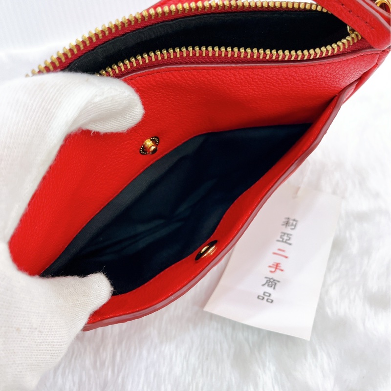 莉亞精品♡MJ 紅斜背包 二手-3