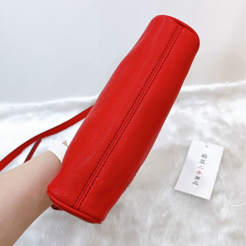 莉亞精品♡MJ 紅斜背包 二手-11