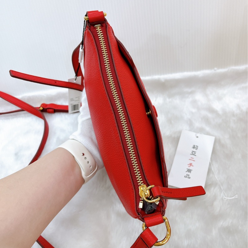莉亞精品♡MJ 紅斜背包 二手-12