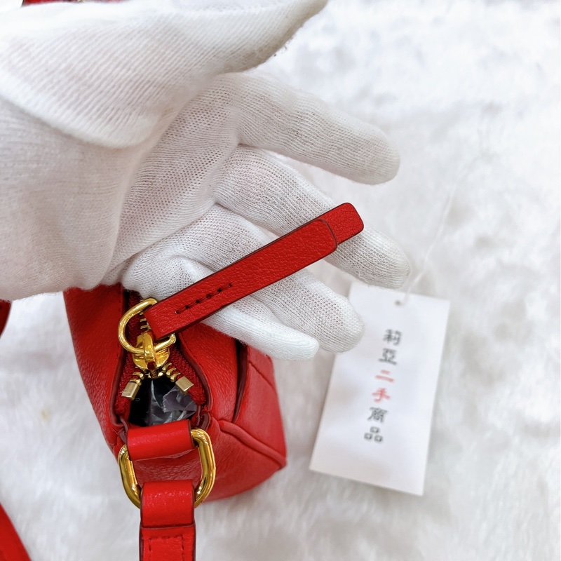 莉亞精品♡MJ 紅斜背包 二手-13
