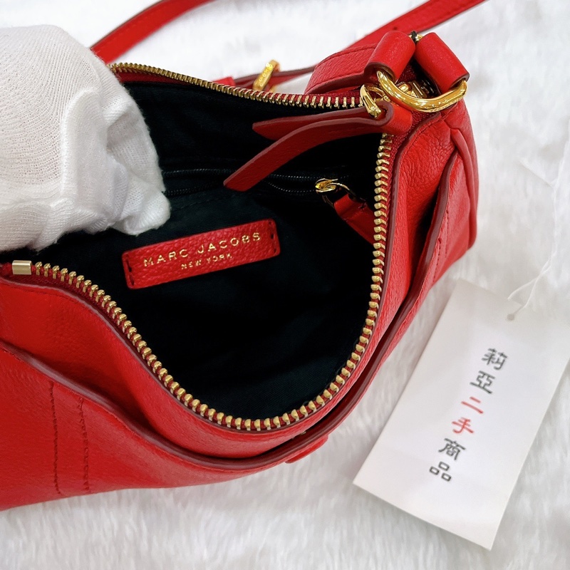 莉亞精品♡MJ 紅斜背包 二手-15