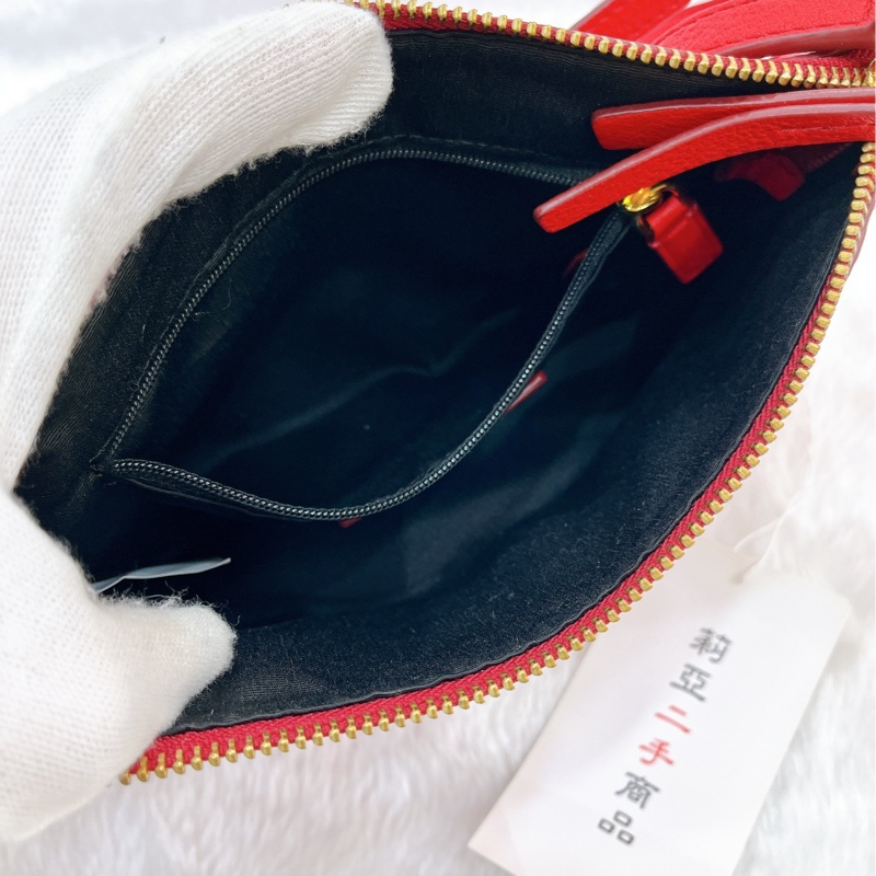 莉亞精品♡MJ 紅斜背包 二手-16