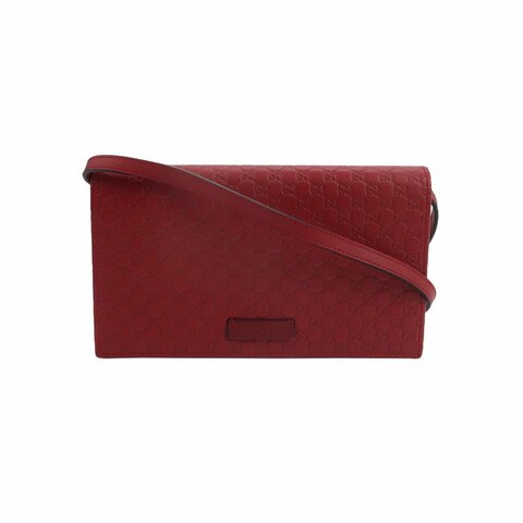 Gucci 牛皮純色雙G logo壓紋斜挎包單肩包