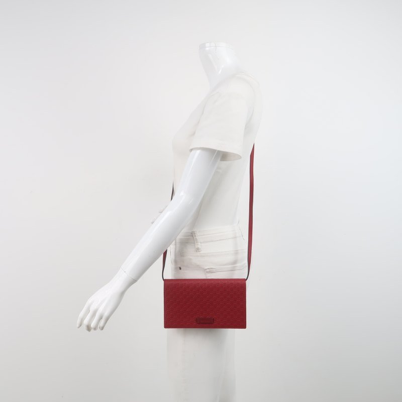 Gucci 牛皮純色雙G logo壓紋斜挎包單肩包-1