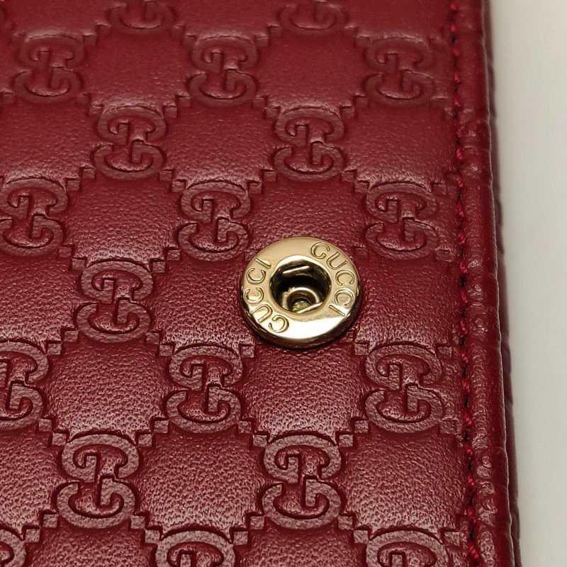 Gucci 牛皮純色雙G logo壓紋斜挎包單肩包-9