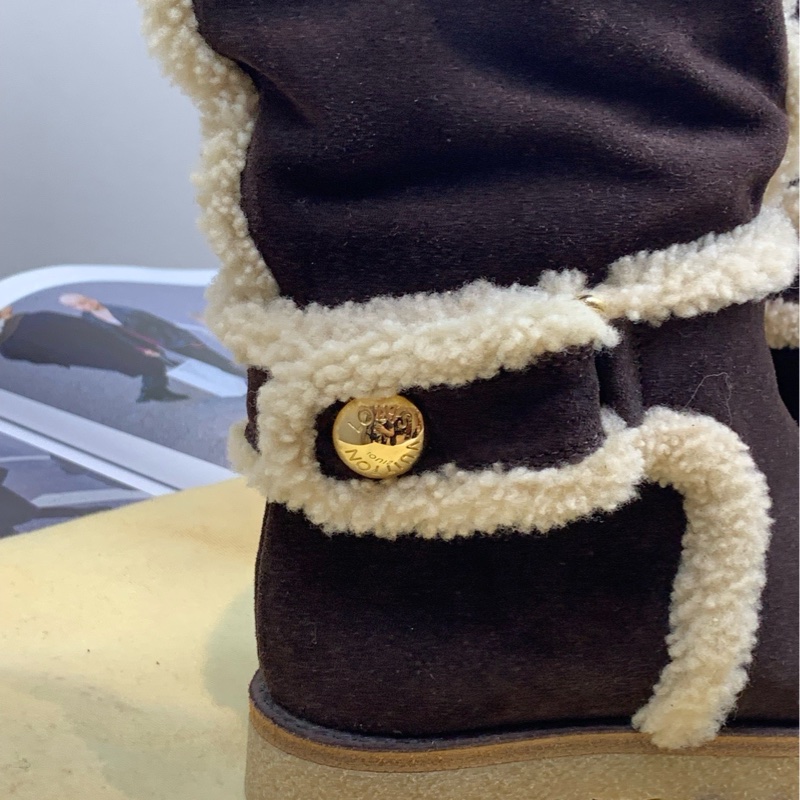 閒置新 路易威登/Louis Vuitton 磨砂皮麂皮雪地靴35.5碼-3