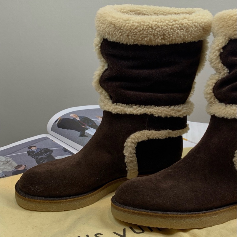 閒置新 路易威登/Louis Vuitton 磨砂皮麂皮雪地靴35.5碼-5