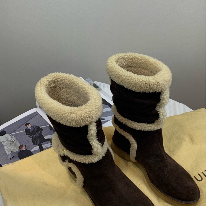 閒置新 路易威登/Louis Vuitton 磨砂皮麂皮雪地靴35.5碼-9