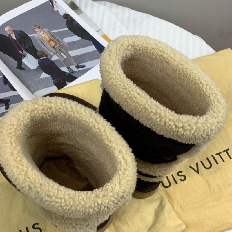 閒置新 路易威登/Louis Vuitton 磨砂皮麂皮雪地靴35.5碼-11