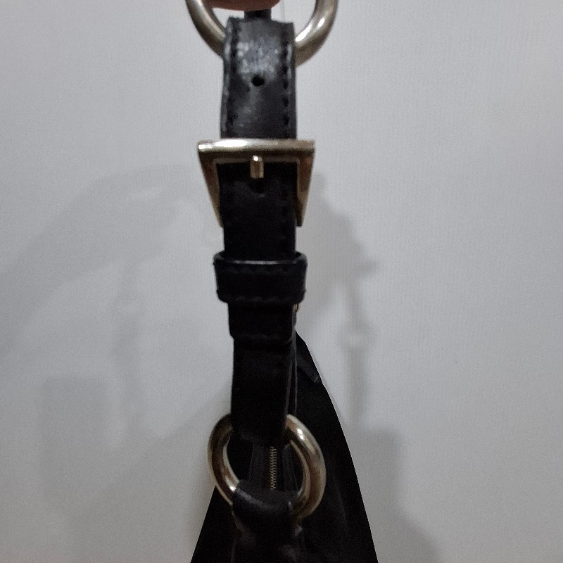 Vintage PRADA 金屬把手滾皮革腋下包-16