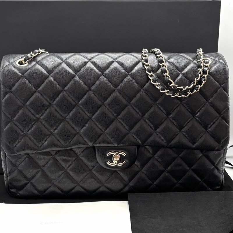 CHANEL黑金24K CF超大號機場包 40*27*11 全新閒置配件盒子塵袋-4