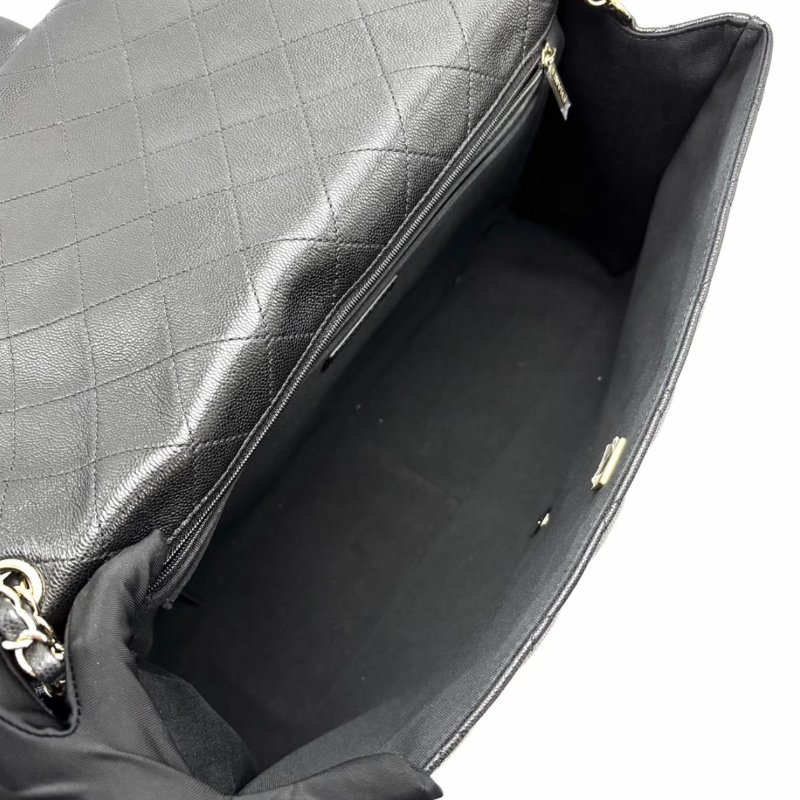 CHANEL黑金24K CF超大號機場包 40*27*11 全新閒置配件盒子塵袋-5