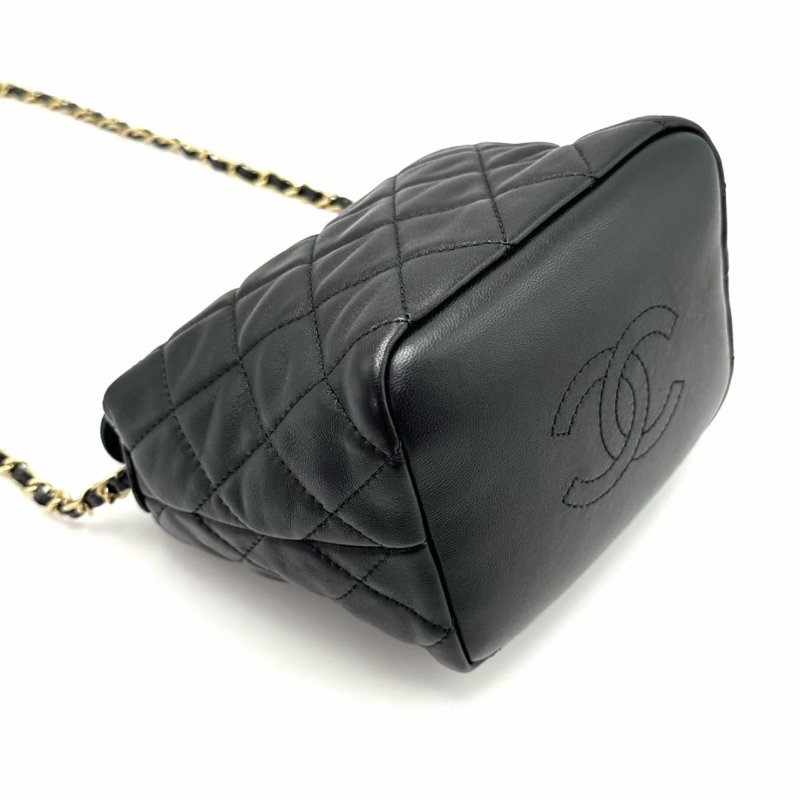 CHANEL Gabrielle黑金hobo手提肩背飯盒包15*13*12 98新配件塵袋-4