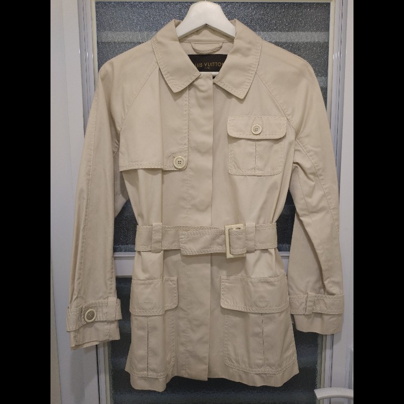 LV 米白短風衣外套-0
