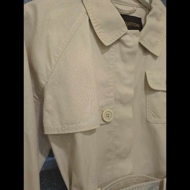 LV 米白短風衣外套-6