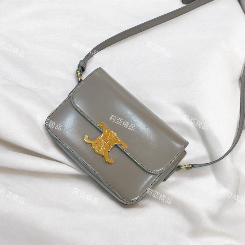 莉亞精品♡ Celine 灰色豆腐包 二手美包-0