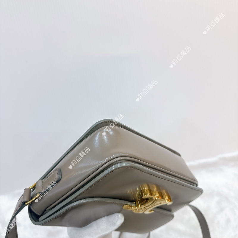 莉亞精品♡ Celine 灰色豆腐包 二手美包-8