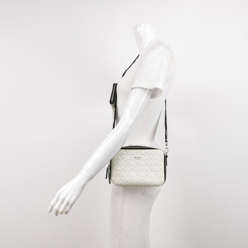 Prada Brique牛皮字母Logo子母包斜挎包單肩包-1