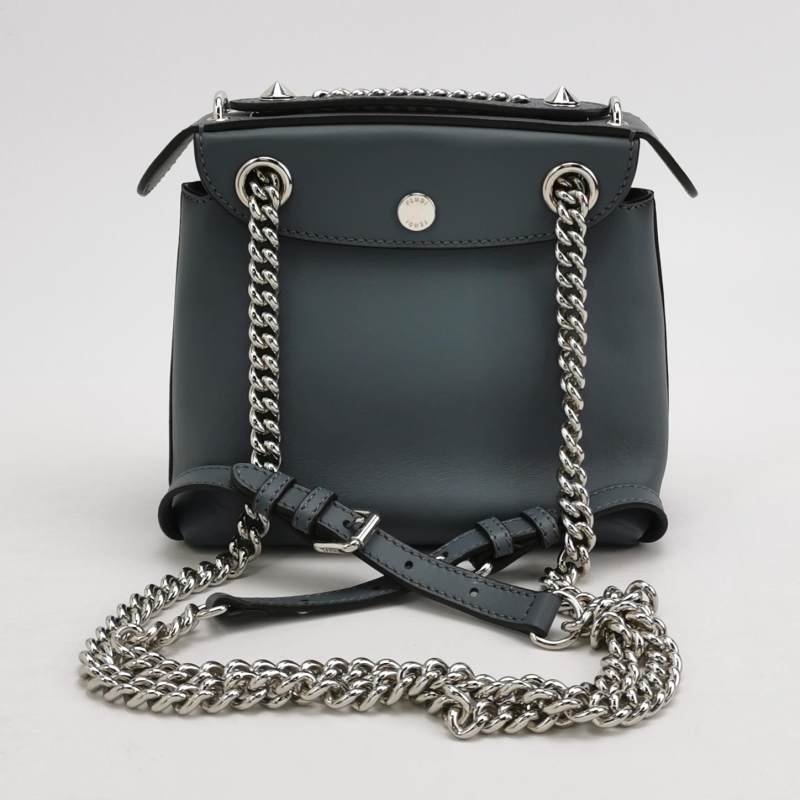 Fendi BackTo School牛皮字母Logo鍍鈀飾釘雙肩包-4