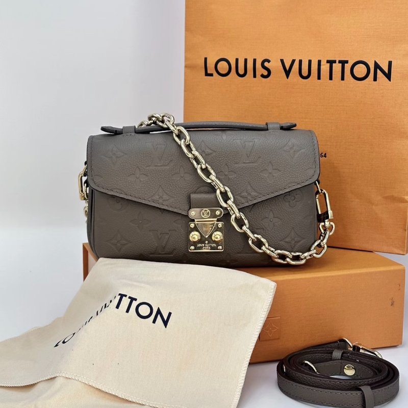 LV POCHETTE大象灰金扣mini郵差包芯片款21.5*13.5*6 98新配件盒子塵袋-1