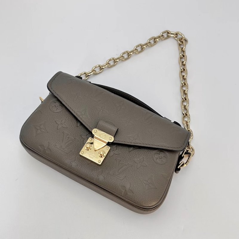 LV POCHETTE大象灰金扣mini郵差包芯片款21.5*13.5*6 98新配件盒子塵袋-2