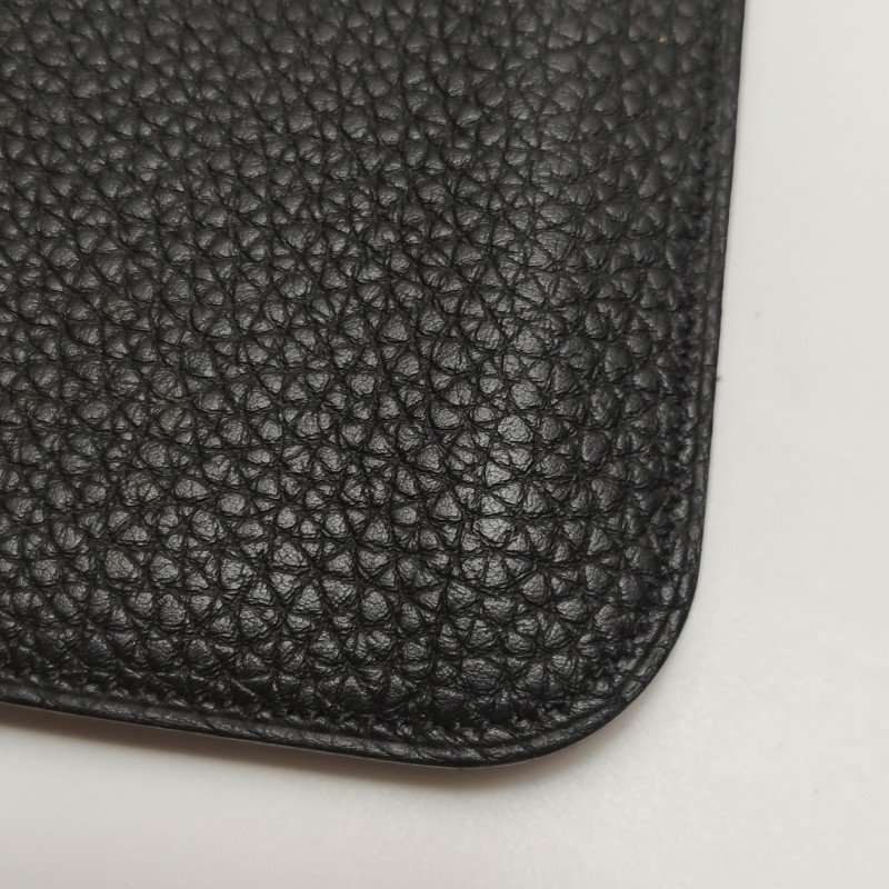 Hermes Dogon Duo馬鞍釘鎖扣錢包Clemence(TC)牛皮金扣89黑色框R刻-11