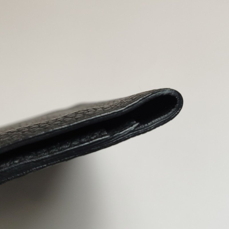 Hermes Dogon Duo馬鞍釘鎖扣錢包Clemence(TC)牛皮金扣89黑色框R刻-15