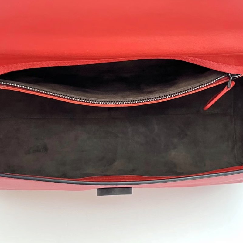 BV 經典紅色編織手提單肩包25*13*10 98新配件塵袋-5