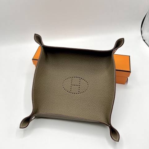 🎄聖誕禮物首選🎄Hermes置物皮盤/置物盤/皮盤/大象灰-3