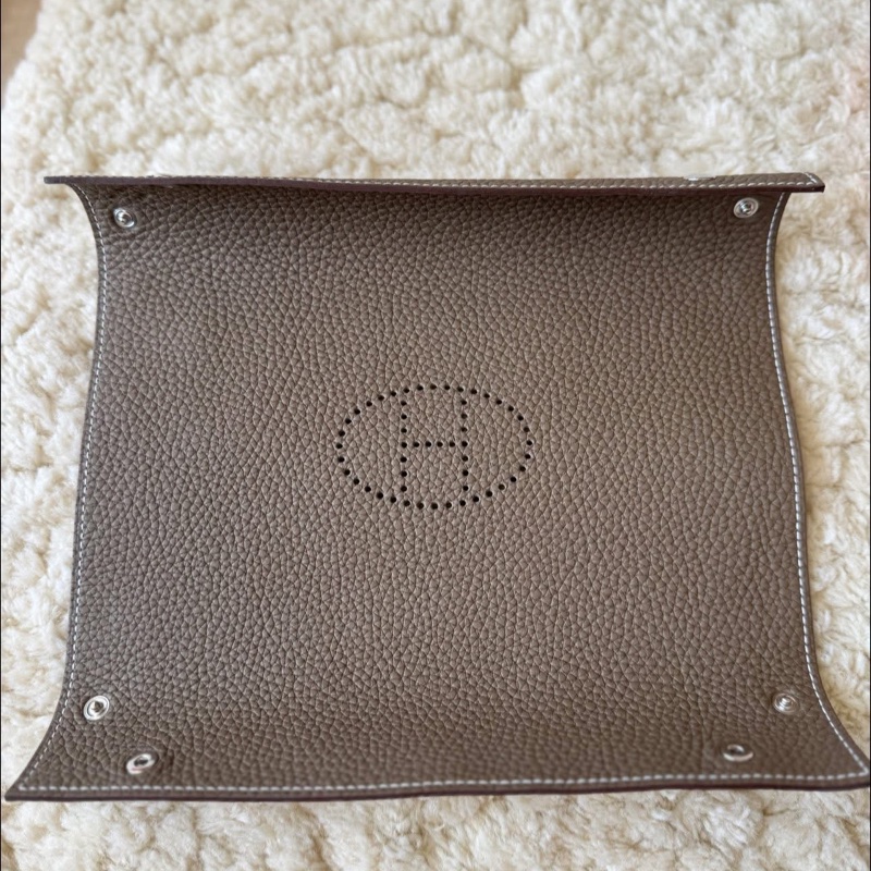 🎄聖誕禮物首選🎄Hermes置物皮盤/置物盤/皮盤/大象灰-5