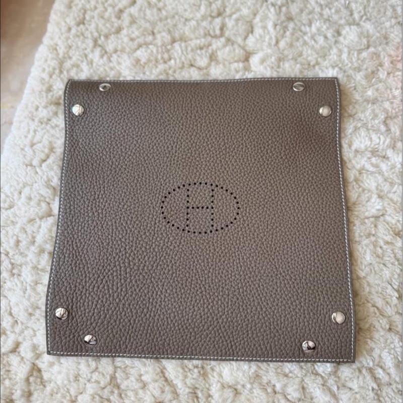 🎄聖誕禮物首選🎄Hermes置物皮盤/置物盤/皮盤/大象灰-6