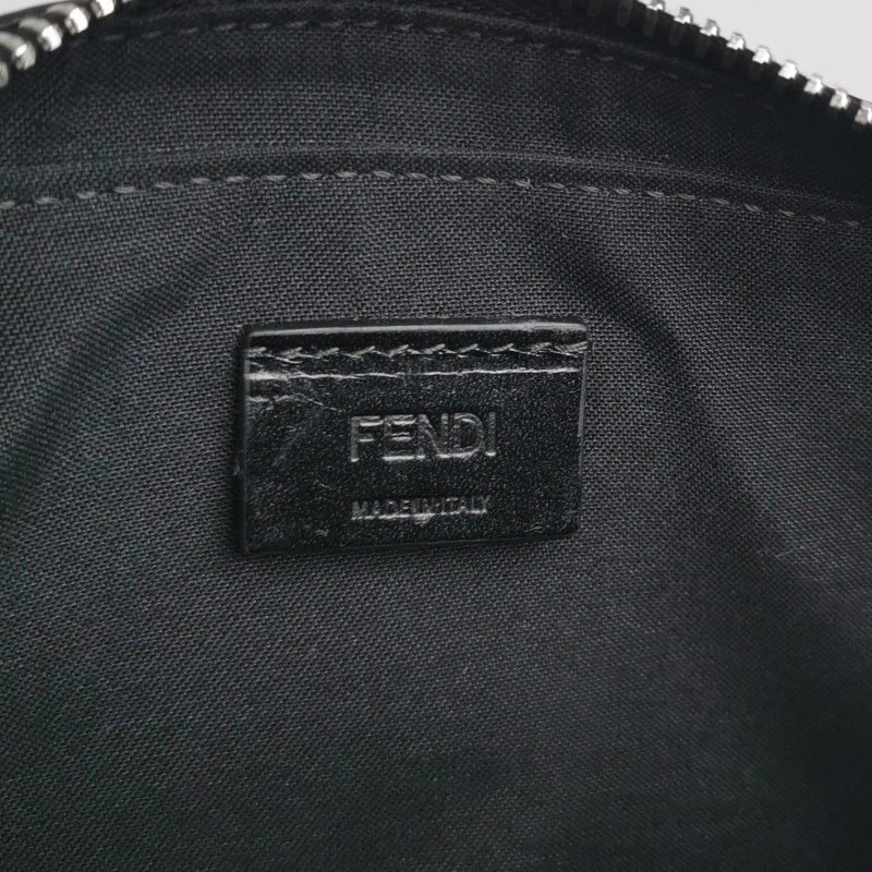 Fendi牛皮拼色雙F老花斜挎包-7