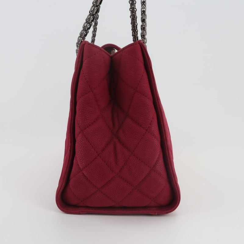 Chanel 2.55 Bag磨砂皮純色菱格絎縫矩形旋扣單肩包-3