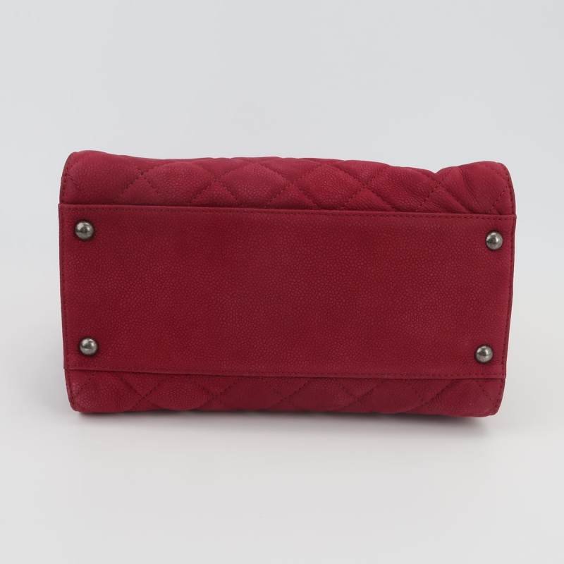 Chanel 2.55 Bag磨砂皮純色菱格絎縫矩形旋扣單肩包-5