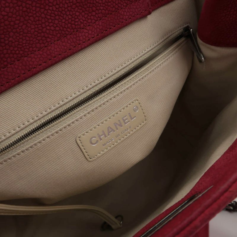 Chanel 2.55 Bag磨砂皮純色菱格絎縫矩形旋扣單肩包-7