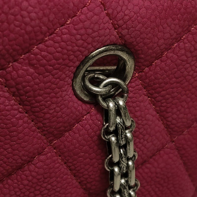 Chanel 2.55 Bag磨砂皮純色菱格絎縫矩形旋扣單肩包-13